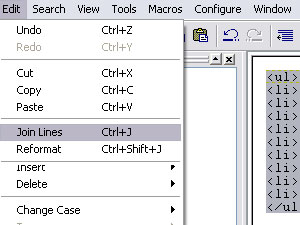TextPad’s join lines command